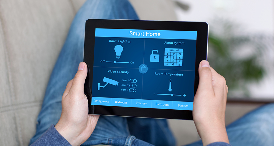 The ability to access and control security components from a mobile device is one of the top smart home trends in Tucson. Close-up of smart home security app.